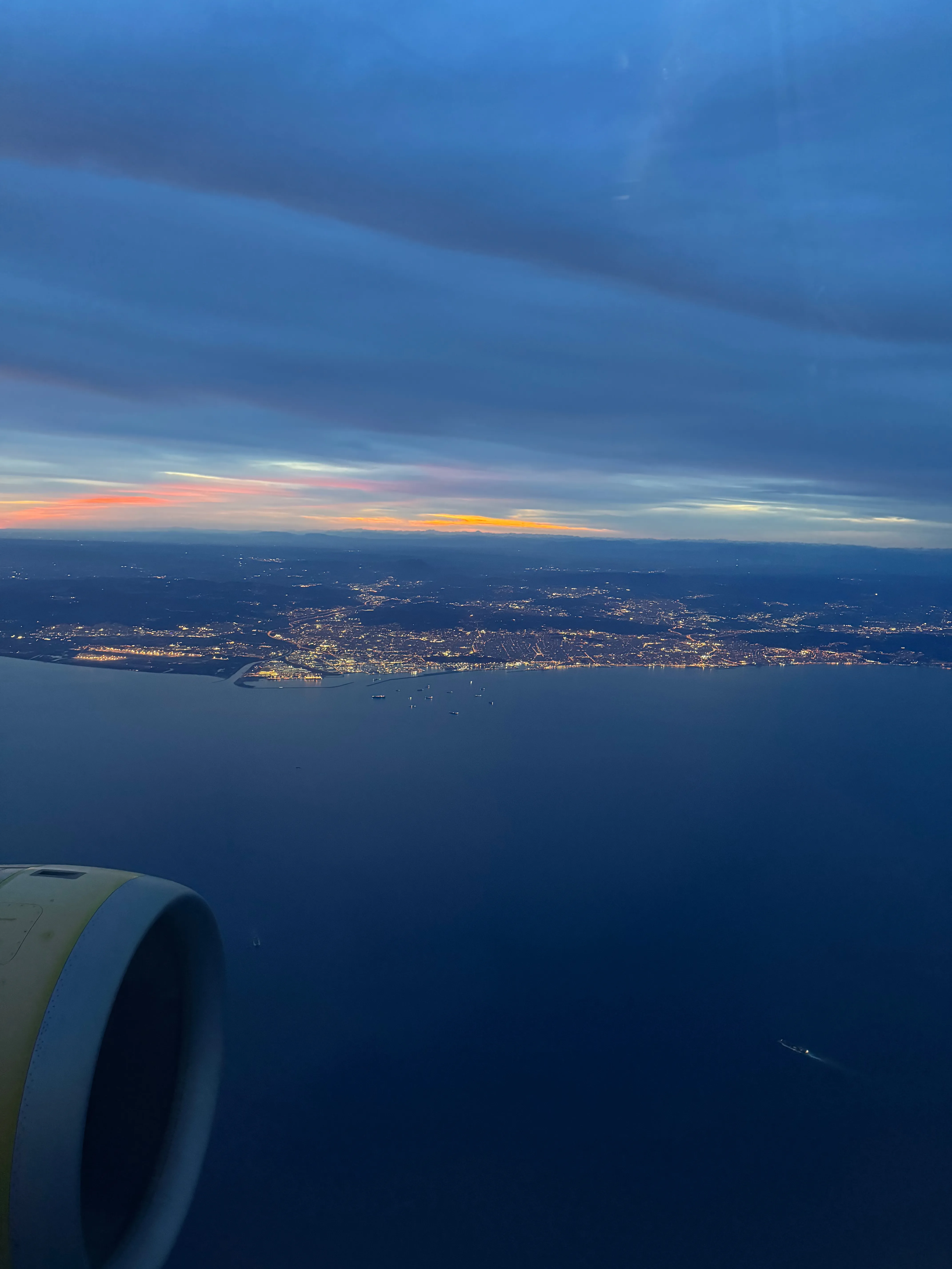Photo of Barcelona taken from an airplane