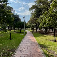 Photo of red bricks in park in Bogota