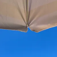 Photo of a beach umbrella from below
