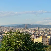 Photo of the Sagrada Família from Montjuic hill