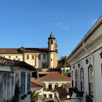 Photo of an old church taken from across several streets