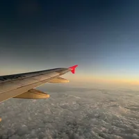 Photo of the tip of the wing of a plane